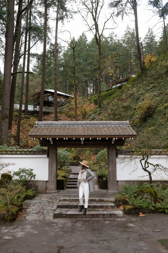 entrance to portland japanese garden, a must visit on portland itinerary