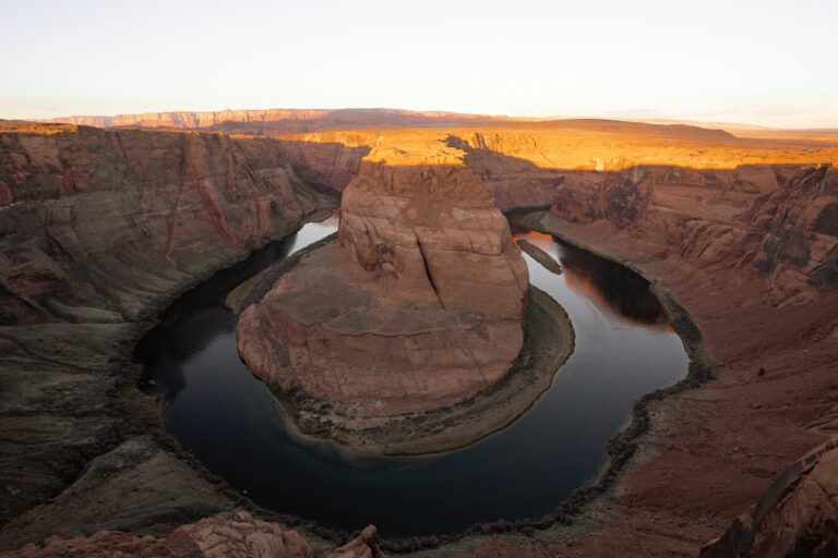 horseshoe bend at first light of the sunrise