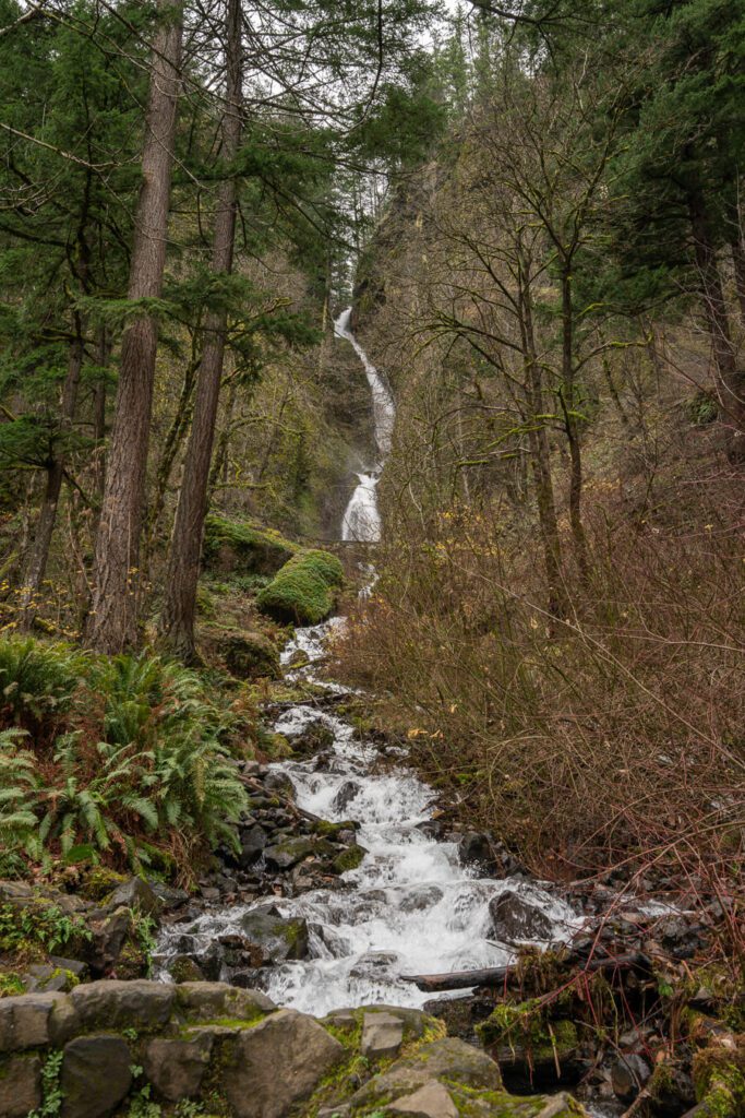 view of Wahkeena Falls in the Portland oregon area