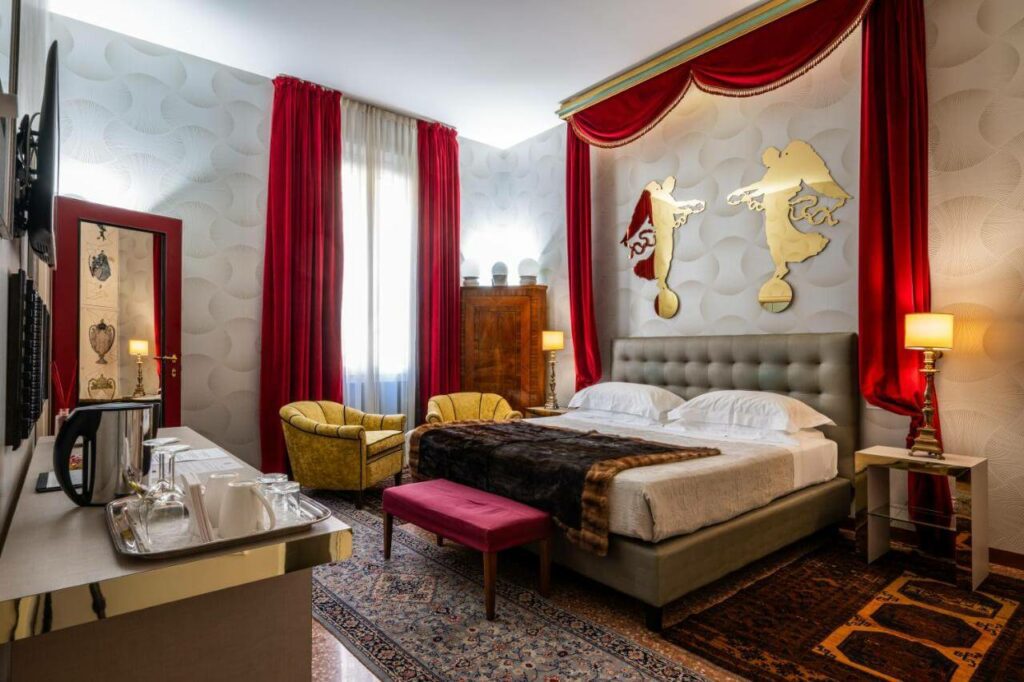 a classic room in a boutique hotel in bologna italy