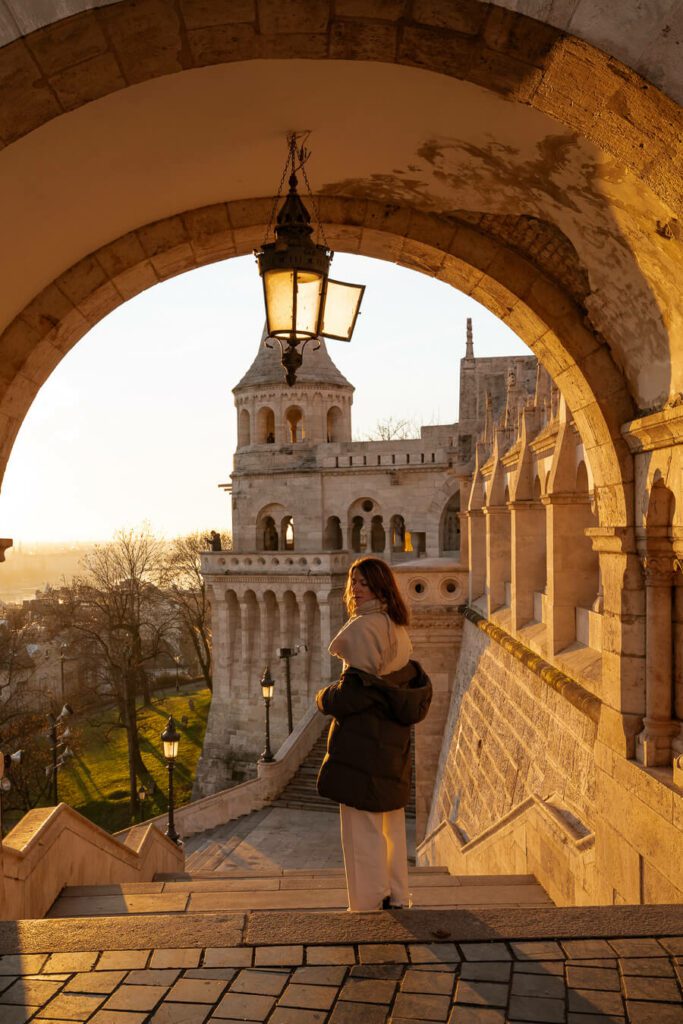 woman watching sunrise on a 2 days budapest itinerary