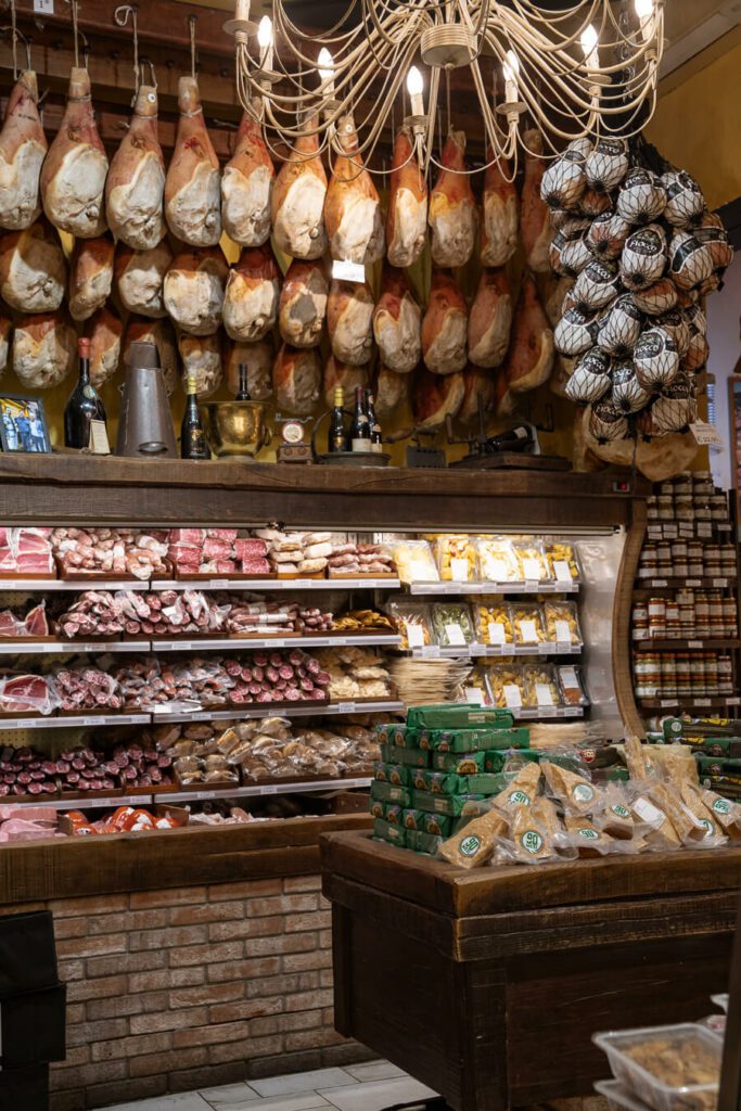 a food store in The Quadrilatero in bologna italy