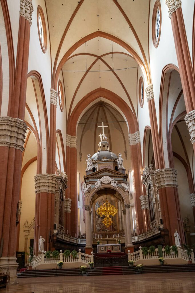interior of Basilica di San Petronio in bologna italy
