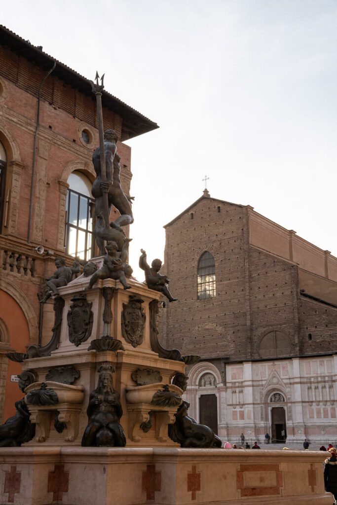 Piazza del Nettuno in bologna italy