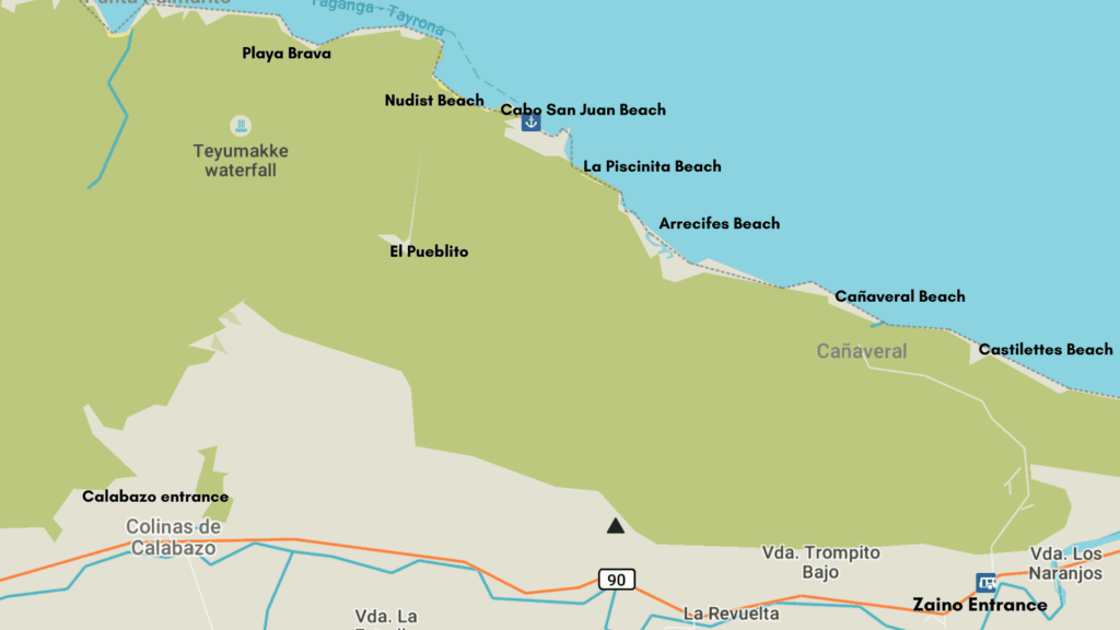 Tayrona National Park map
