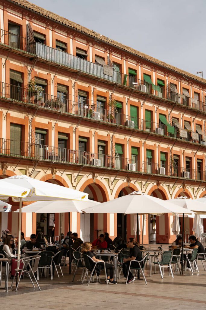 walking through the Plaza de la Corredera