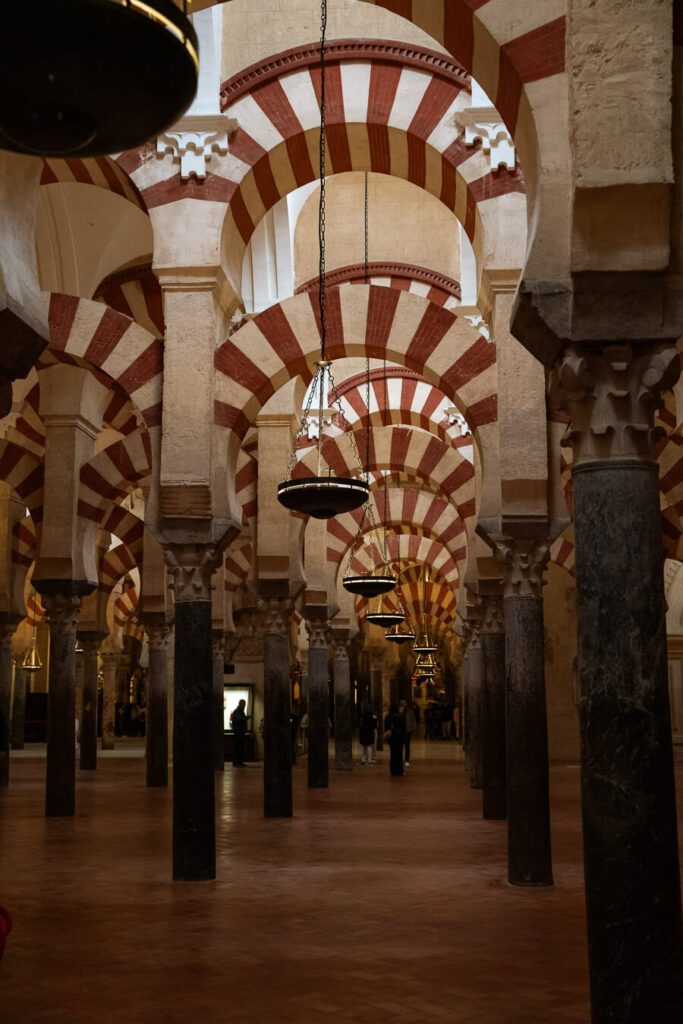 interior arches of the mosque cathedral cordoba