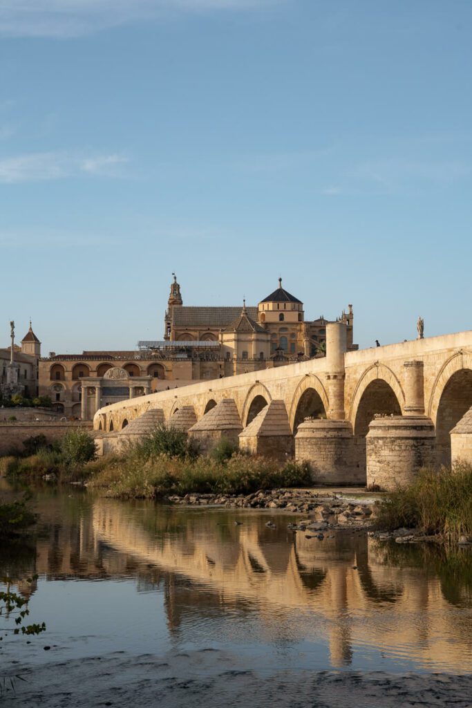 roman bridge cordoba in the late afternoon spain