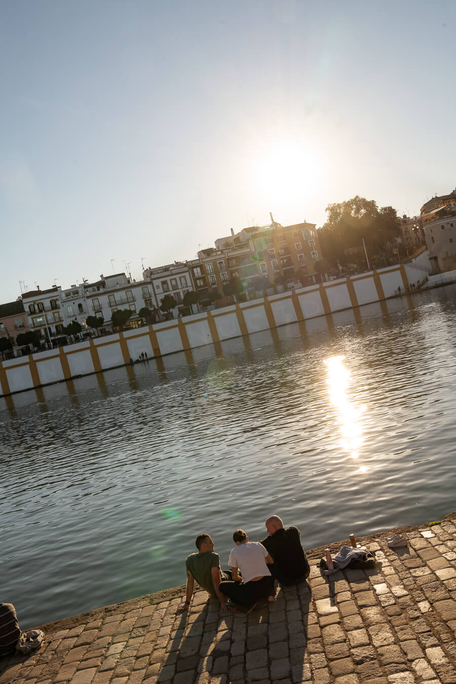 sunset along the river in seville spain