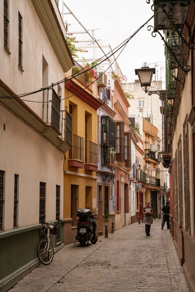 colorful street in Triana Seville Spain