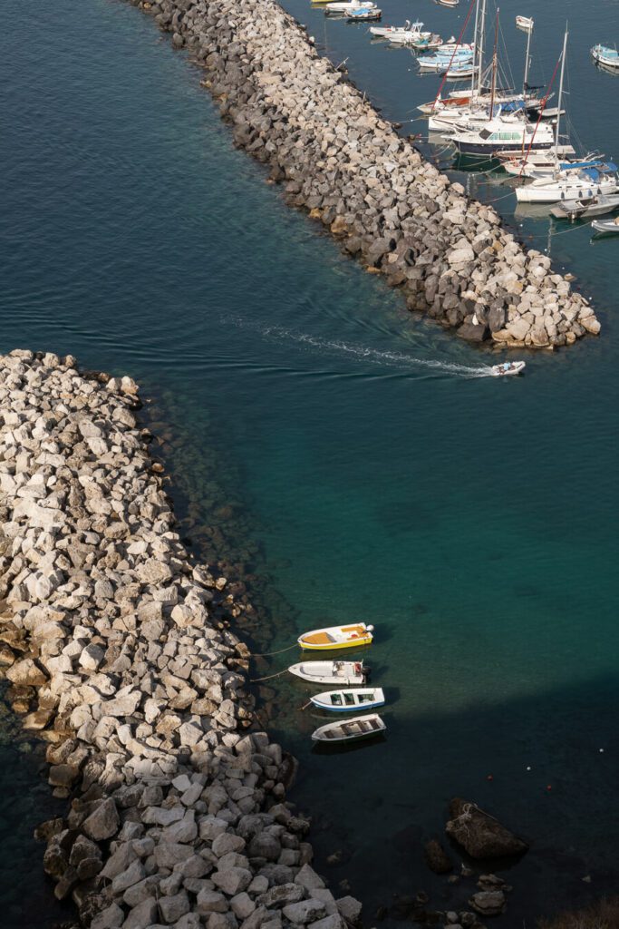 marina with boats in procdia italy