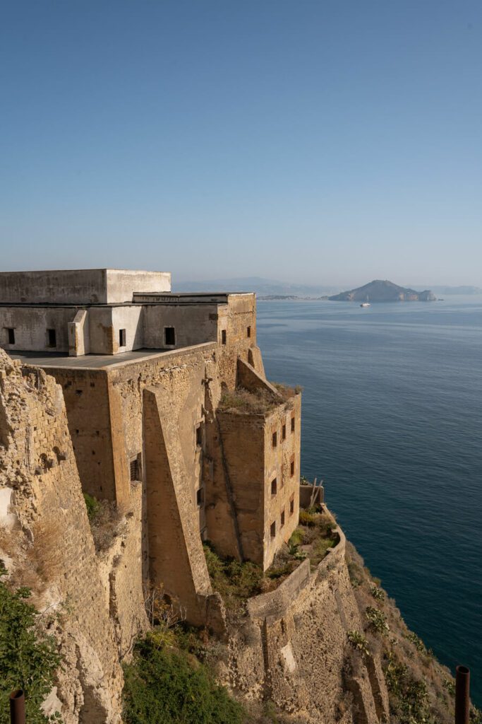 view of Palazzo d'Avalos and the Bay of Naples
