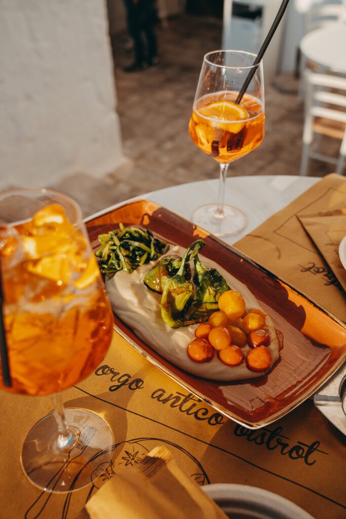 dish and spritz at borgo antico bistro
