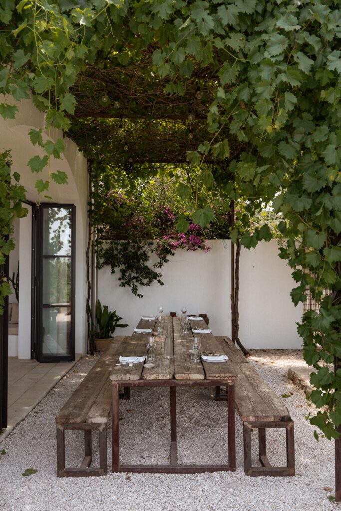 table at masseria moroseta one of the ostuni's best restaurants