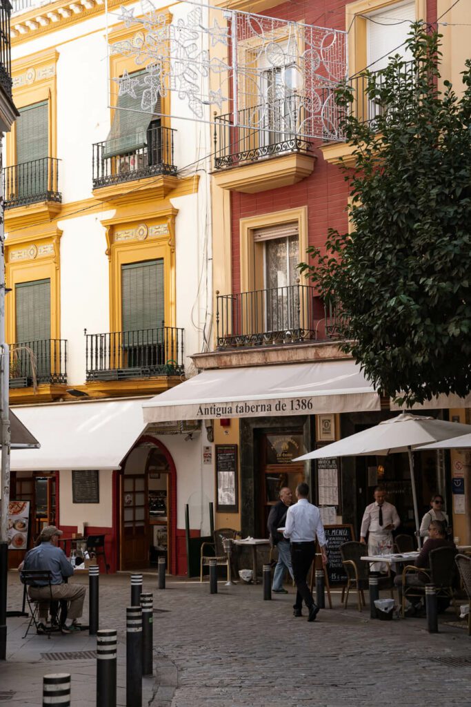 street in santa cruz, seville spain