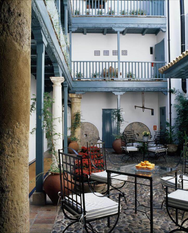 rustic courtyard in a boutique hotel in seville