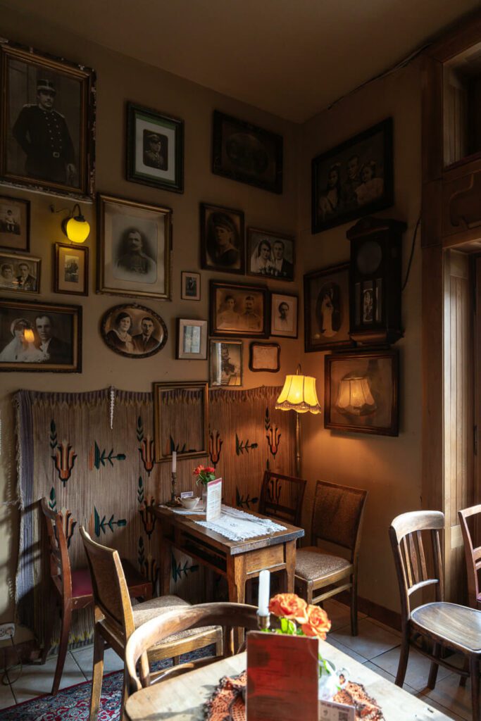 vintage cafe interior in krakow