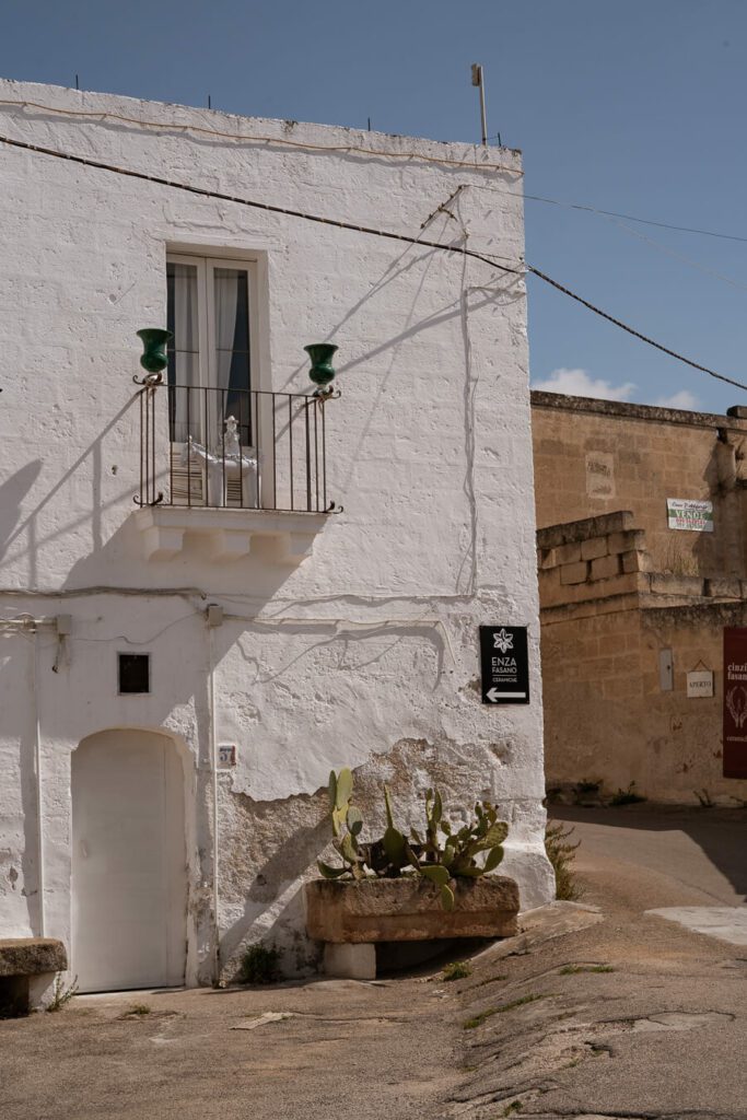 street corner in ceramics quarter grottaglie puglia