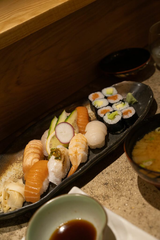 sushi platter at N Japanese bistro