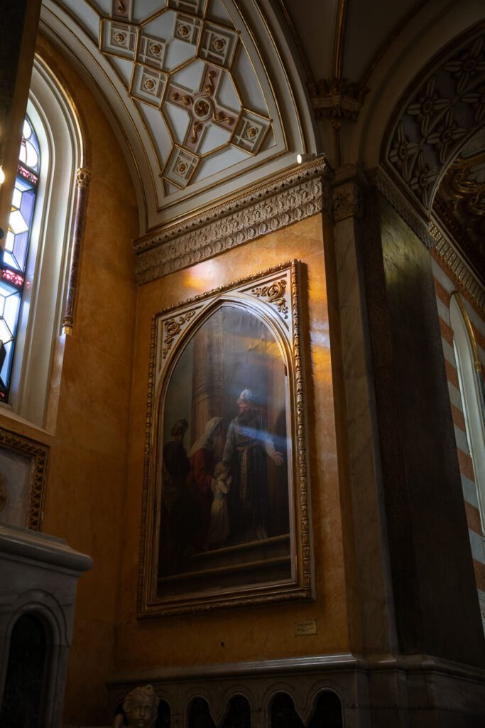 stained glass window light in altamura cathedral