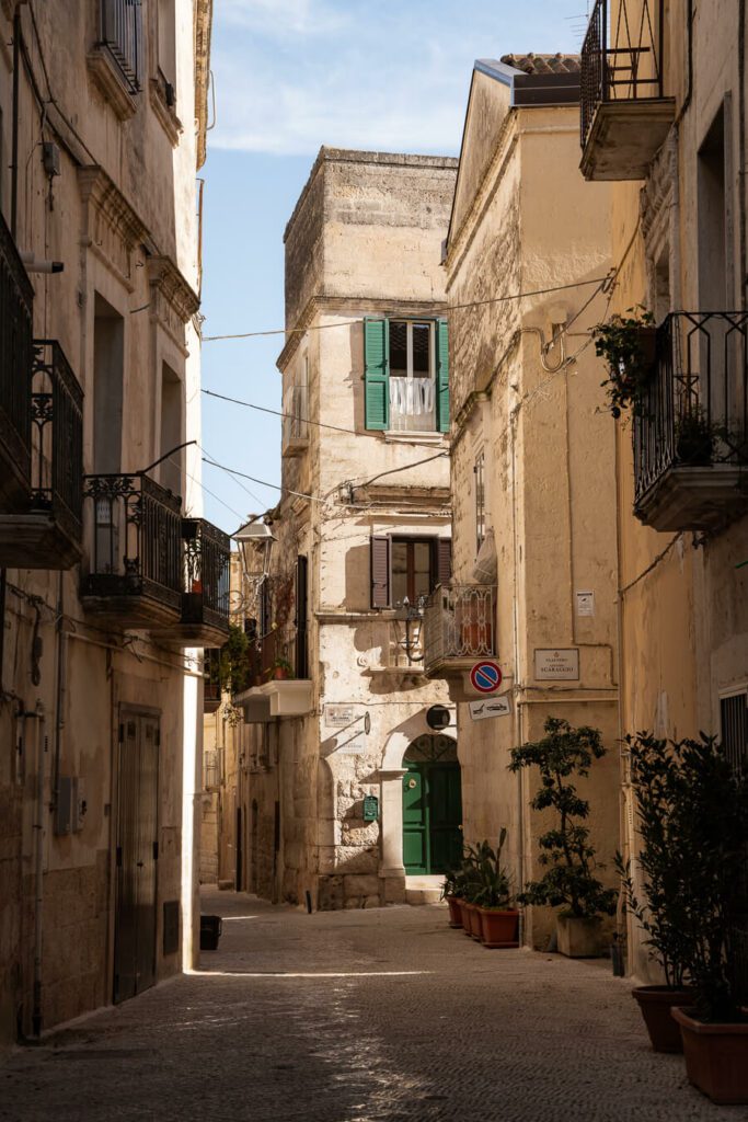 sunny street in altamura italy