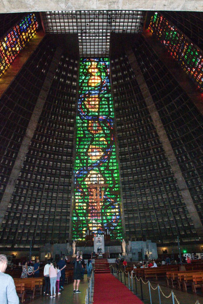 interior of Metropolitan Cathedral of São Sebastião in Rio