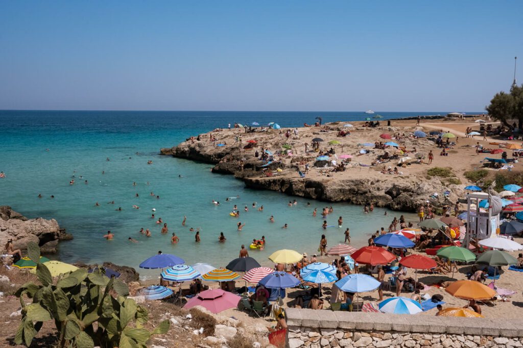 cala porto rosso, one of the top beaches in monopoli