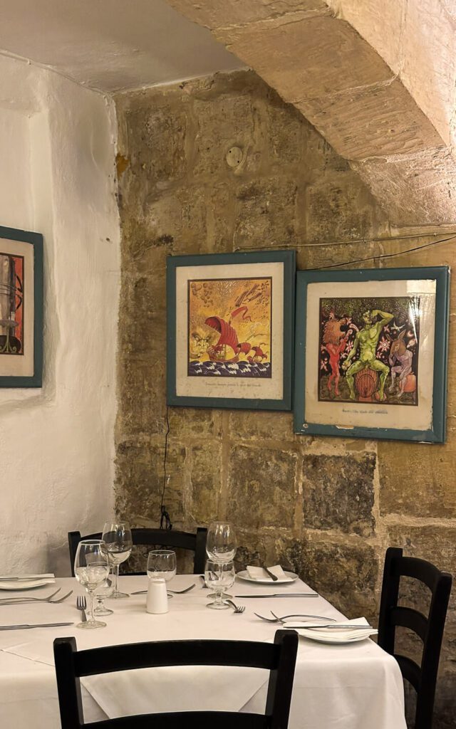 dinner table at Rubino one of the best restaurants in valletta