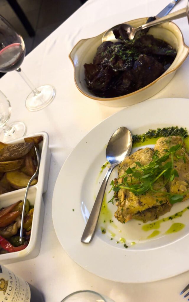 dinner spread at Rubino Valletta