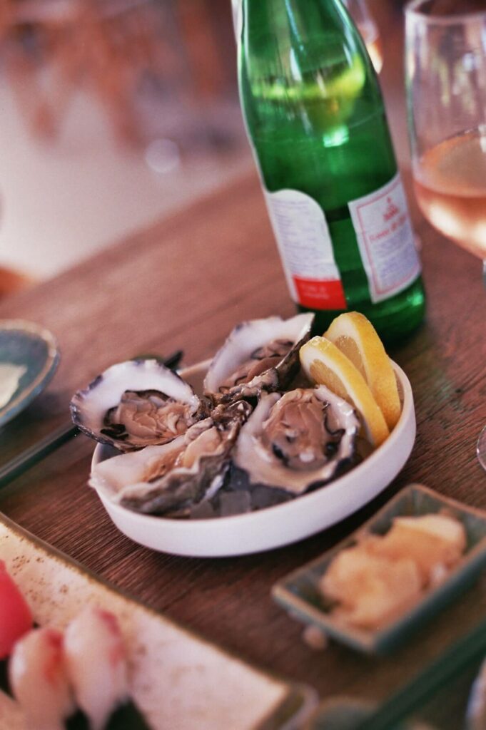 oysters at cala maka beach club on film