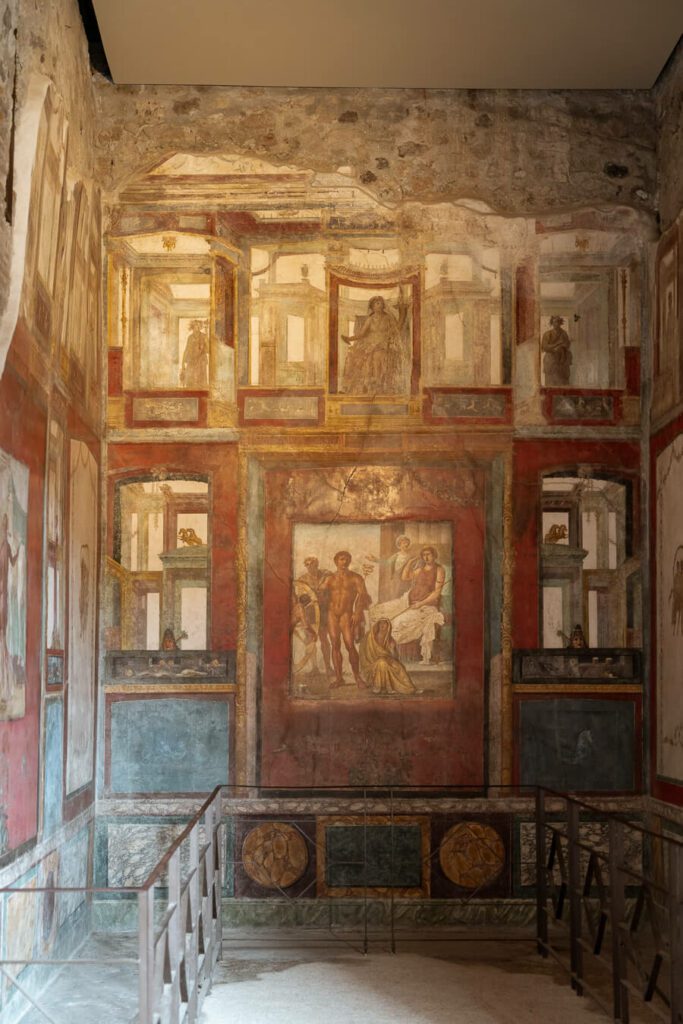 preserved frescoes in Pompeii italy