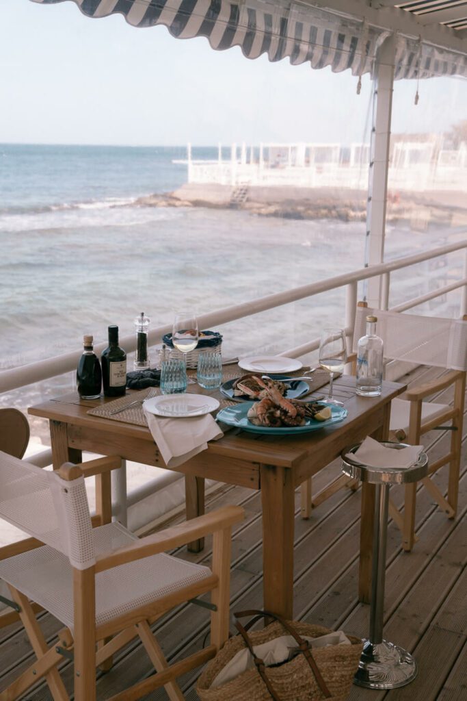 lunch at Coccaro beach club puglia
