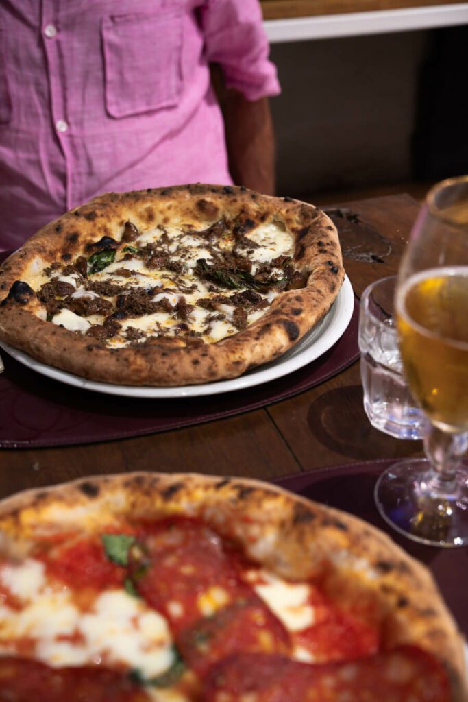 truffle pizza in naples italy on a pizza tour