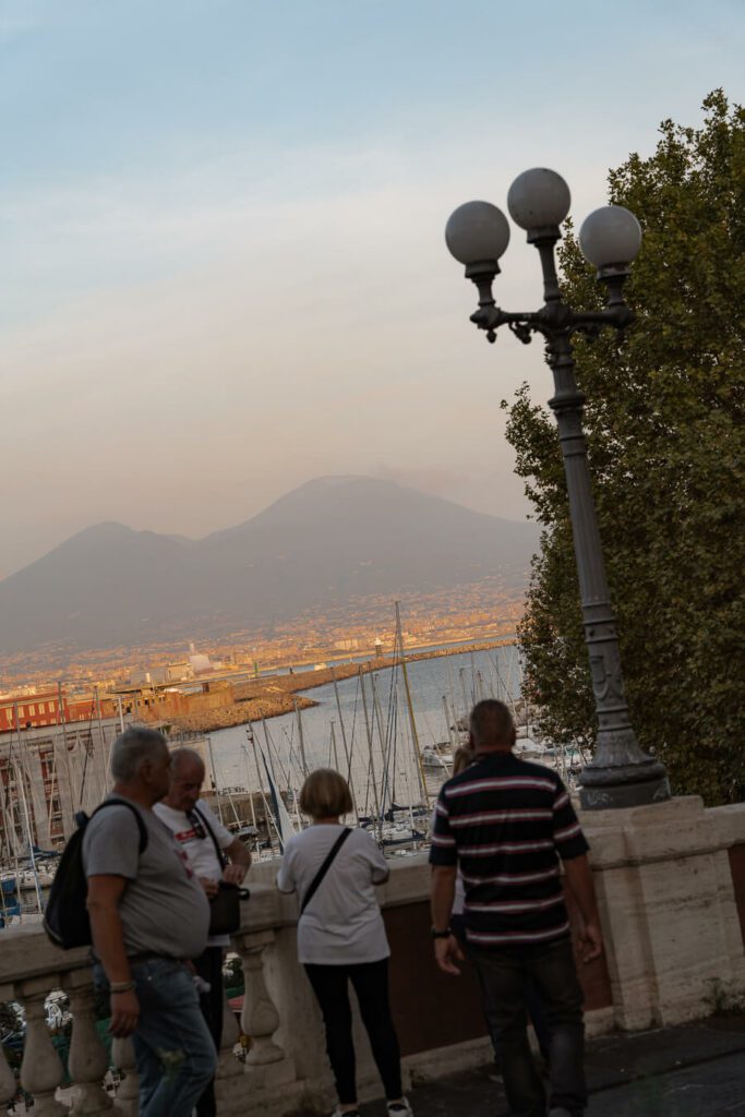 sunset view of vesuvius naples