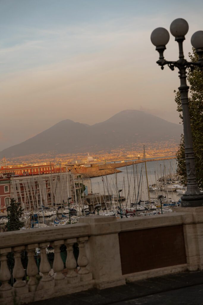 view of Vesuvius from Piazza del Plebiscito