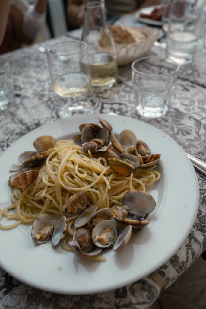 spaghetti with clams in naples italy