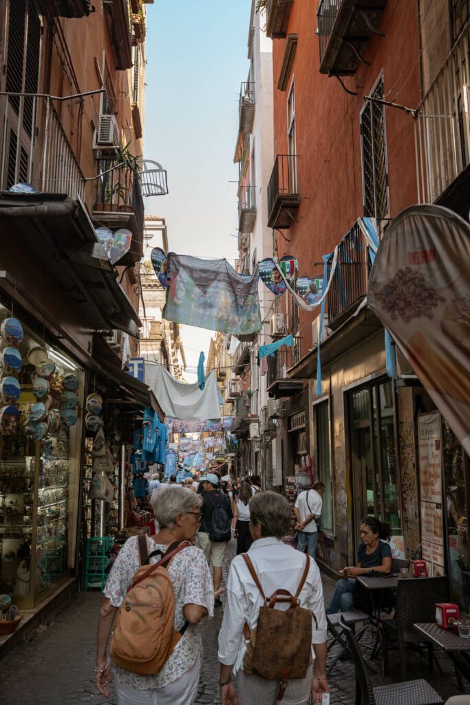 historic center street in naples