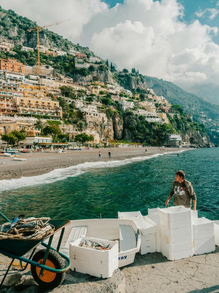 postiano beach one of the best beaches near naples italy