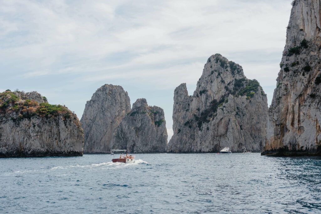 capri cliffs with boat