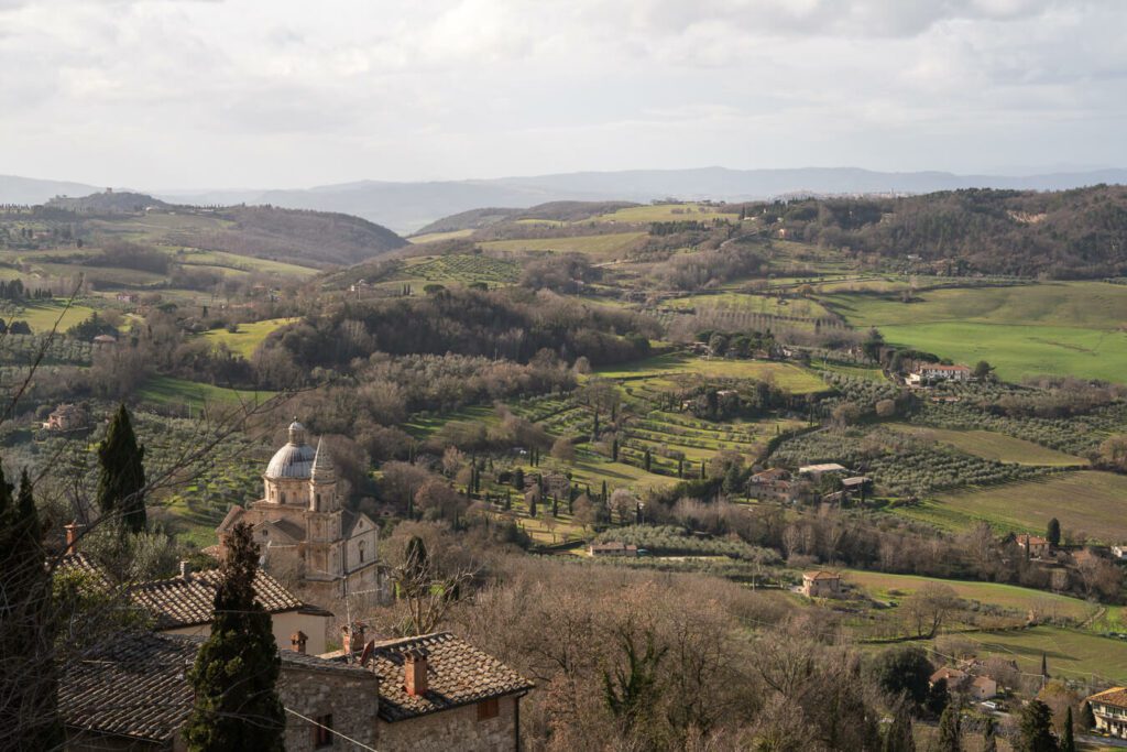 view from a panoramic terrace in montepulciano italy