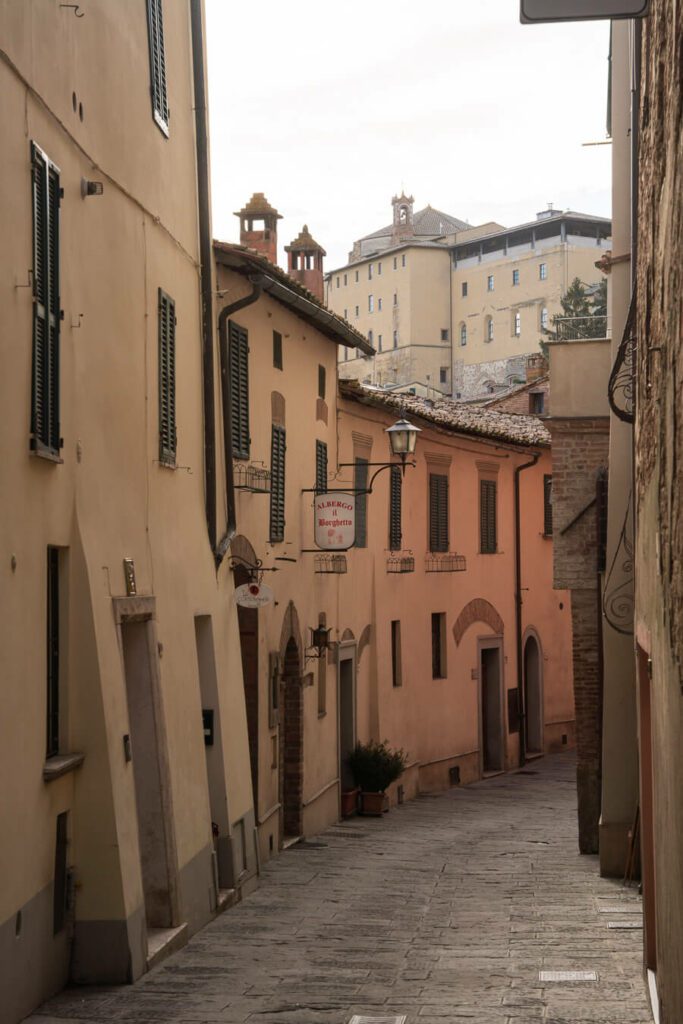 a street in a small tuscany town