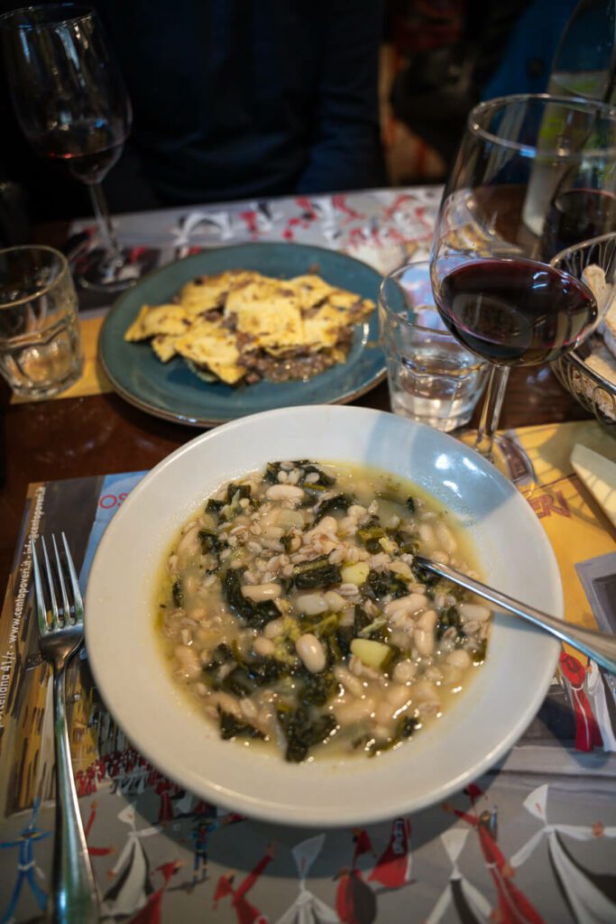 traditional tuscan food at osteria in florence
