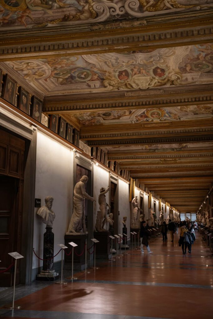 uffizi gallery hall in florence italy