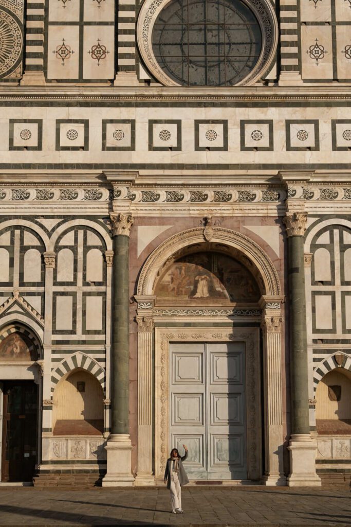 woman, me in front of a church in florence