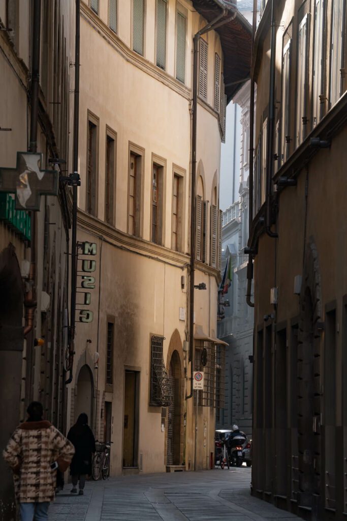 street in florence in the early morning