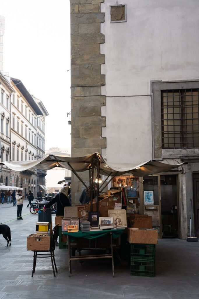 florence italy street book seller