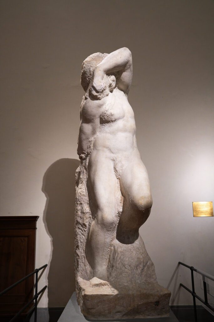 Michelangelo's unfinished slave or prisoners sculpture