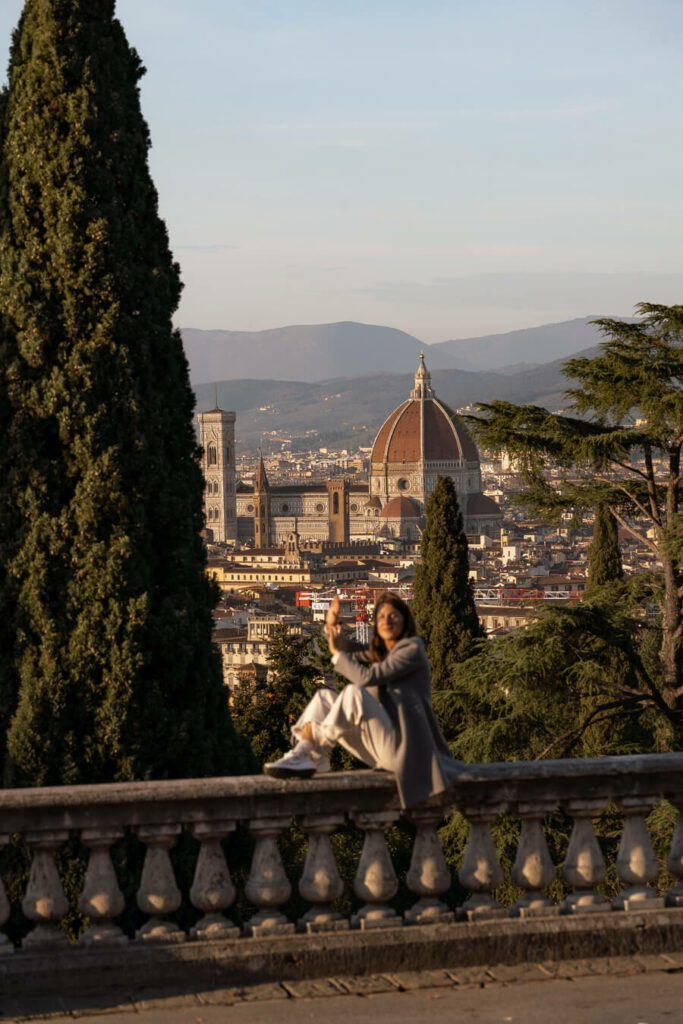 woman, me at a florence viewpoint at sunset