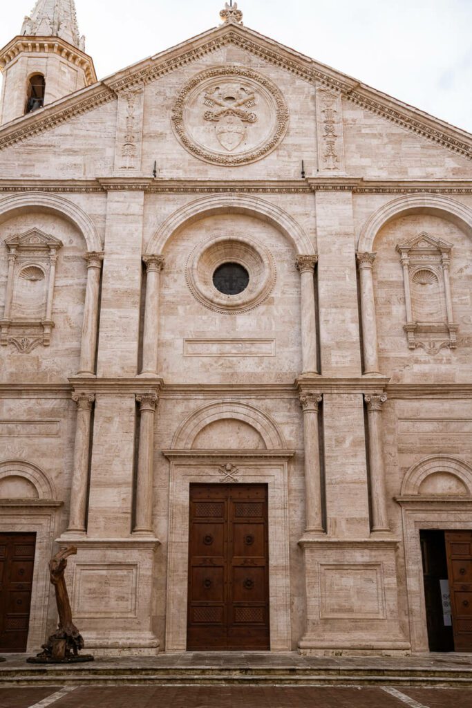 pienza cathedral duomo from the front
