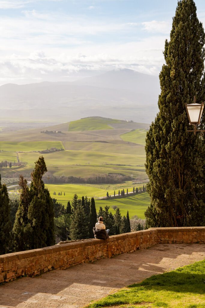 views of the tuscan countryside from pienza italy